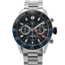 将图像加载到图库查看器中，TAG HEUER Carrera Chronograph GMT W45mm Stainless Steel skeleton DialCBG2A1Z.BA0658
