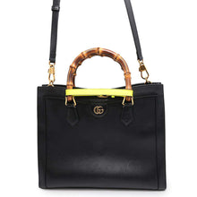 将图像加载到图库查看器中，GUCCI Diana Bamboo 2wayHandbag Black655658 Leather Size Medium
