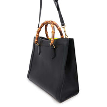 将图像加载到图库查看器中，GUCCI Diana Bamboo 2wayHandbag Black655658 Leather Size Medium
