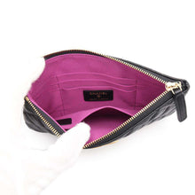 Load image into Gallery viewer, CHANEL Matelasse CC Logo Flat Pouch BlackAP3525 Caviar Leather
