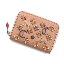 将图像加载到图库查看器中，Christian Louboutin Panettone Studded Coin Purse Jasmin Flower3175223 Leather
