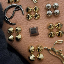 Load image into Gallery viewer, Christian Louboutin Panettone Studded Coin Purse Jasmin Flower3175223 Leather
