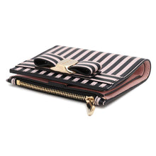 将图像加载到图库查看器中，Ferragamo Vara Ribbon Stripe Bifold Wallet Pink/Black22 0255 Leather
