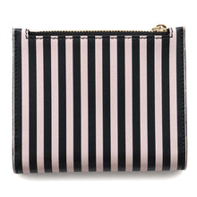 将图像加载到图库查看器中，Ferragamo Vara Ribbon Stripe Bifold Wallet Pink/Black22 0255 Leather
