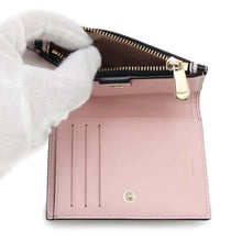 将图像加载到图库查看器中，Ferragamo Vara Ribbon Stripe Bifold Wallet Pink/Black22 0255 Leather
