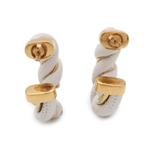 Load image into Gallery viewer, Bottega Veneta Twist Earrings White628948 Leather Ag925
