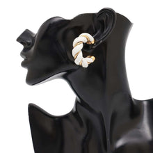 Load image into Gallery viewer, Bottega Veneta Twist Earrings White628948 Leather Ag925
