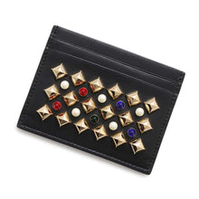 将图像加载到图库查看器中，Christian Louboutin Studded Bijoux Card Case Black Leather
