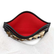 将图像加载到图库查看器中，Christian Louboutin Studded Bijoux Card Case Black Leather
