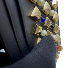 Load image into Gallery viewer, Christian Louboutin Studded Bijoux Card Case Black Leather
