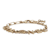 将图像加载到图库查看器中，CHANEL Logo Rhinestone Chain Bracelet GoldAB7492 Metal
