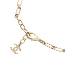 Load image into Gallery viewer, CHANEL Logo Rhinestone Chain Bracelet GoldAB7492 Metal
