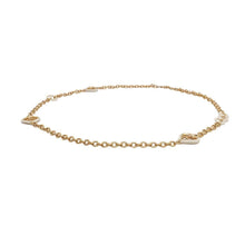 将图像加载到图库查看器中，CHANEL CC Logo Heart Motif Chain Long Necklace White/Gold Metal Lacquer
