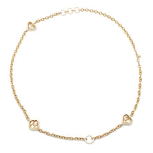 将图像加载到图库查看器中，CHANEL CC Logo Heart Motif Chain Long Necklace White/Gold Metal Lacquer
