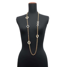 Load image into Gallery viewer, CHANEL CC Logo Heart Motif Chain Long Necklace White/Gold Metal Lacquer
