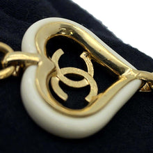 将图像加载到图库查看器中，CHANEL CC Logo Heart Motif Chain Long Necklace White/Gold Metal Lacquer
