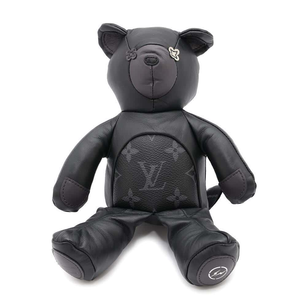 LOUIS VUITTON Hiroshi Fujiwara Doudou Louis Fragment Teddy Bear NoirGI0184 Monogram Eclipse