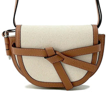 将图像加载到图库查看器中，LOEWE Gate Shoulder Bag Beige/Brown Canvas Leather Size Mini
