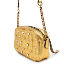 Load image into Gallery viewer, GUCCI GG Marmont Pearl Logo Shoulder Bag Gold447632 Leather Faux Pearl
