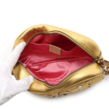 Load image into Gallery viewer, GUCCI GG Marmont Pearl Logo Shoulder Bag Gold447632 Leather Faux Pearl
