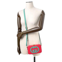 Load image into Gallery viewer, GUCCI Interlocking G Shoulder Bag Red/Green658230 Leather
