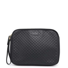 将图像加载到图库查看器中，GUCCI Guccissima Clutch Bag Black607726 Leather
