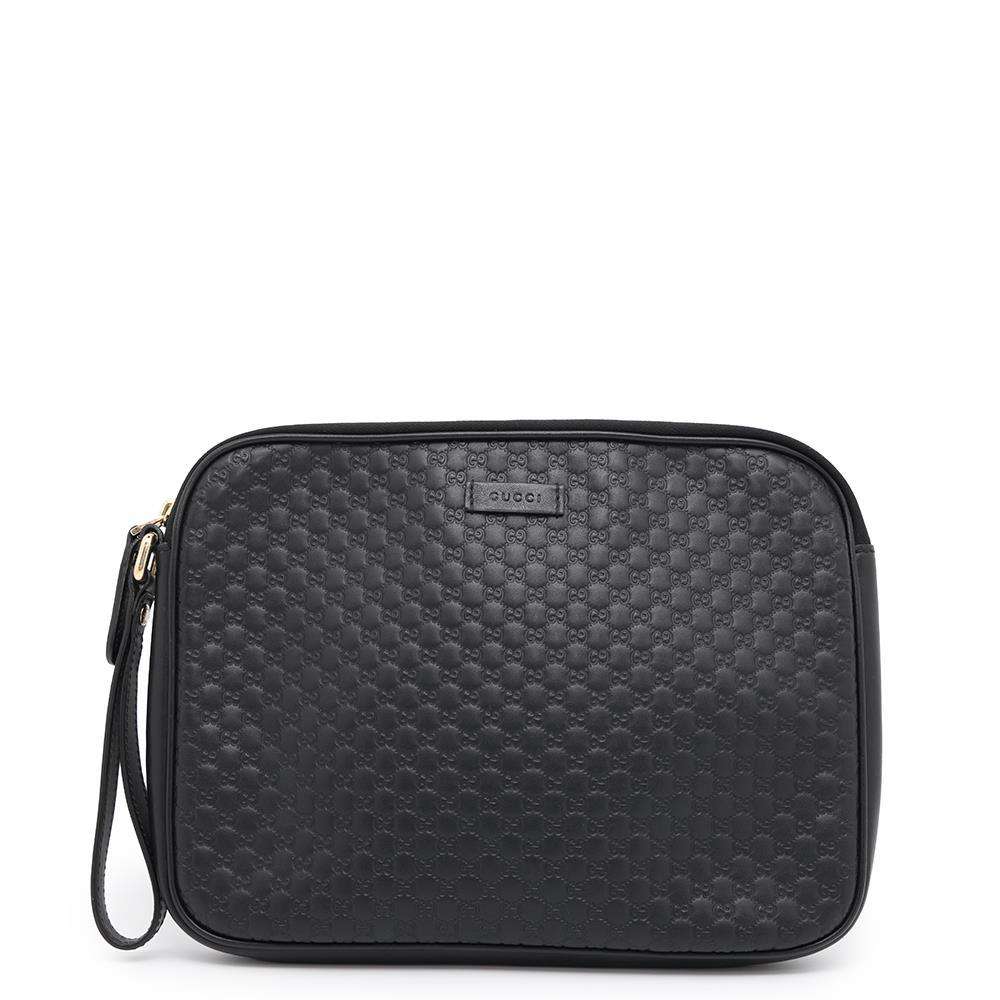 GUCCI Guccissima Clutch Bag Black607726 Leather