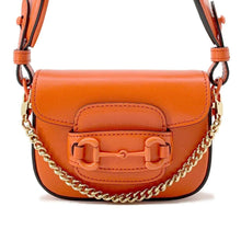 将图像加载到图库查看器中，GUCCI Horsebit 2WAY Mini Shoulder Bag Orange726863 Leather
