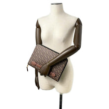 将图像加载到图库查看器中，BURBERRY TB Monogram Clutch Bag Brown8023035 PVC Coated Canvas Leather
