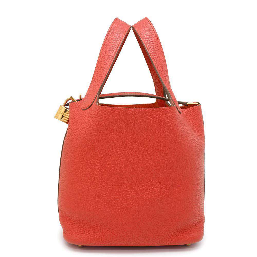 HERMES Picotin Lock Rouge Coeur Taurillon Clemence Size PM