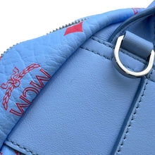 Load image into Gallery viewer, MCM Visetos Mini Backpack Blue/Red Leather
