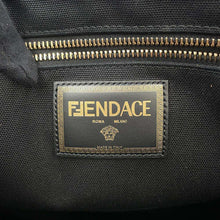 将图像加载到图库查看器中，FENDI Fendace 2WAY Tote Bag Black/Yellow7VA558 Canvas
