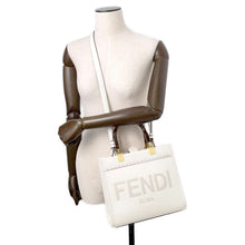 Load image into Gallery viewer, FENDI Sunshine Logo Tote Bag Off-white8BH394 Leather Size Small
