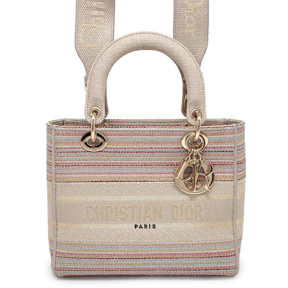 Dior Lady Delight Beige/Multicolor Canvas Size Medium