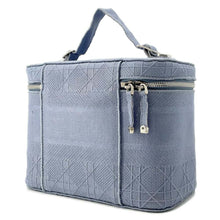 将图像加载到图库查看器中，Dior Cannage Vanity Bag Light Blue Canvas
