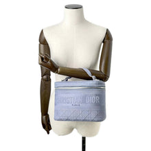 将图像加载到图库查看器中，Dior Cannage Vanity Bag Light Blue Canvas
