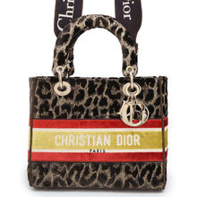 Load image into Gallery viewer, Dior Lady Dee Light Leopard Brown/Yellow/Red Velour Size Medium
