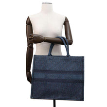 Load image into Gallery viewer, Dior Book tote NavyM1286ZWAL Denim Size Large
