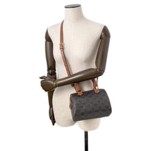 Load image into Gallery viewer, CELINE Triomphe Small Boston Shoulder Bag Black/Brown197582 PVC Leather
