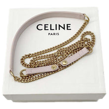 将图像加载到图库查看器中，CELINE Triomphe ChainShoulderPouch Pink Leather
