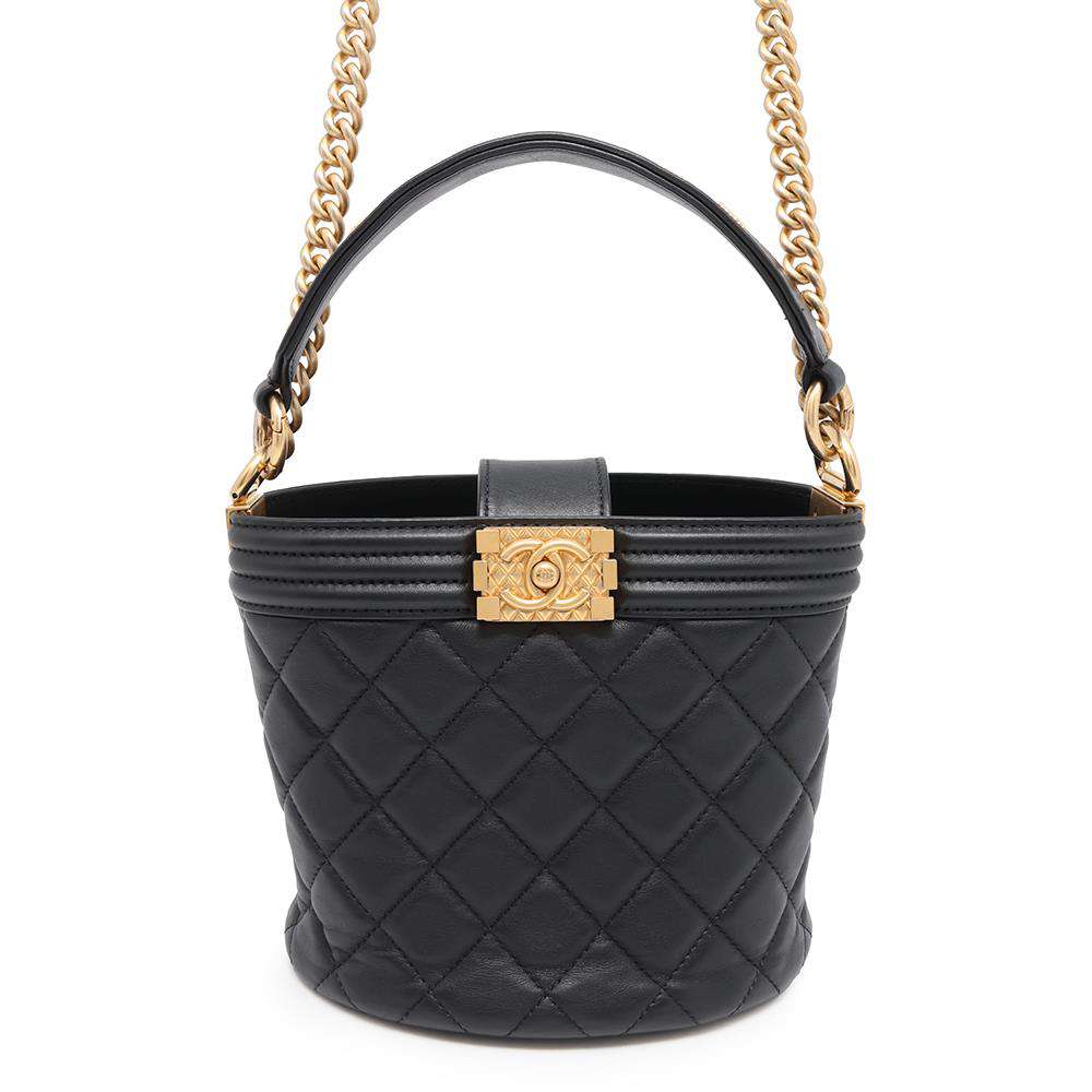 CHANEL Boy Chanel 2WAY Bucket Bag BlackAS2091 Calf Leather