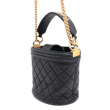 将图像加载到图库查看器中，CHANEL Boy Chanel 2WAY Bucket Bag BlackAS2091 Calf Leather
