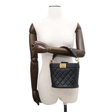 Load image into Gallery viewer, CHANEL Boy Chanel 2WAY Bucket Bag BlackAS2091 Calf Leather
