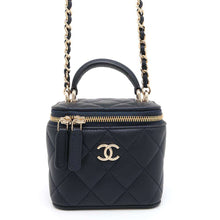 Load image into Gallery viewer, CHANEL Matelasse 2WAY ChainShoulder Vanity NavyAP2198 Lambskin
