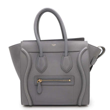 将图像加载到图库查看器中，CELINE Luggage shopper Gray189793AQL Leather Size micro
