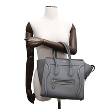 Load image into Gallery viewer, CELINE Luggage shopper Gray189793AQL Leather Size micro
