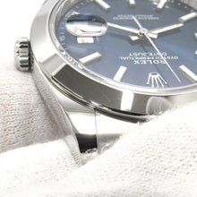 将图像加载到图库查看器中，ROLEX Datejust W41mm Stainless Steel Bright Blue Dial126300
