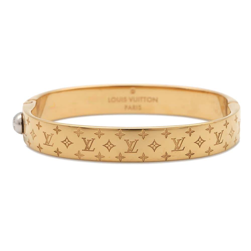 LOUIS VUITTON Cuff nanogram Size S GoldM00251 Monogram Metal