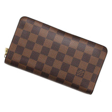 将图像加载到图库查看器中，LOUIS VUITTON Porte Monnaie Zip BrownN61728 Damier Ebene Canvas
