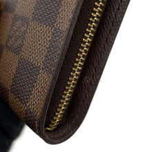 将图像加载到图库查看器中，LOUIS VUITTON Porte Monnaie Zip BrownN61728 Damier Ebene Canvas
